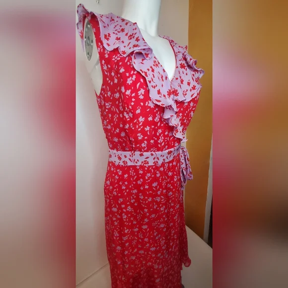 🔥HostPick🔥PARKER -size 2 -Purple and Red Sleeveless V-Neck High-Low Dress